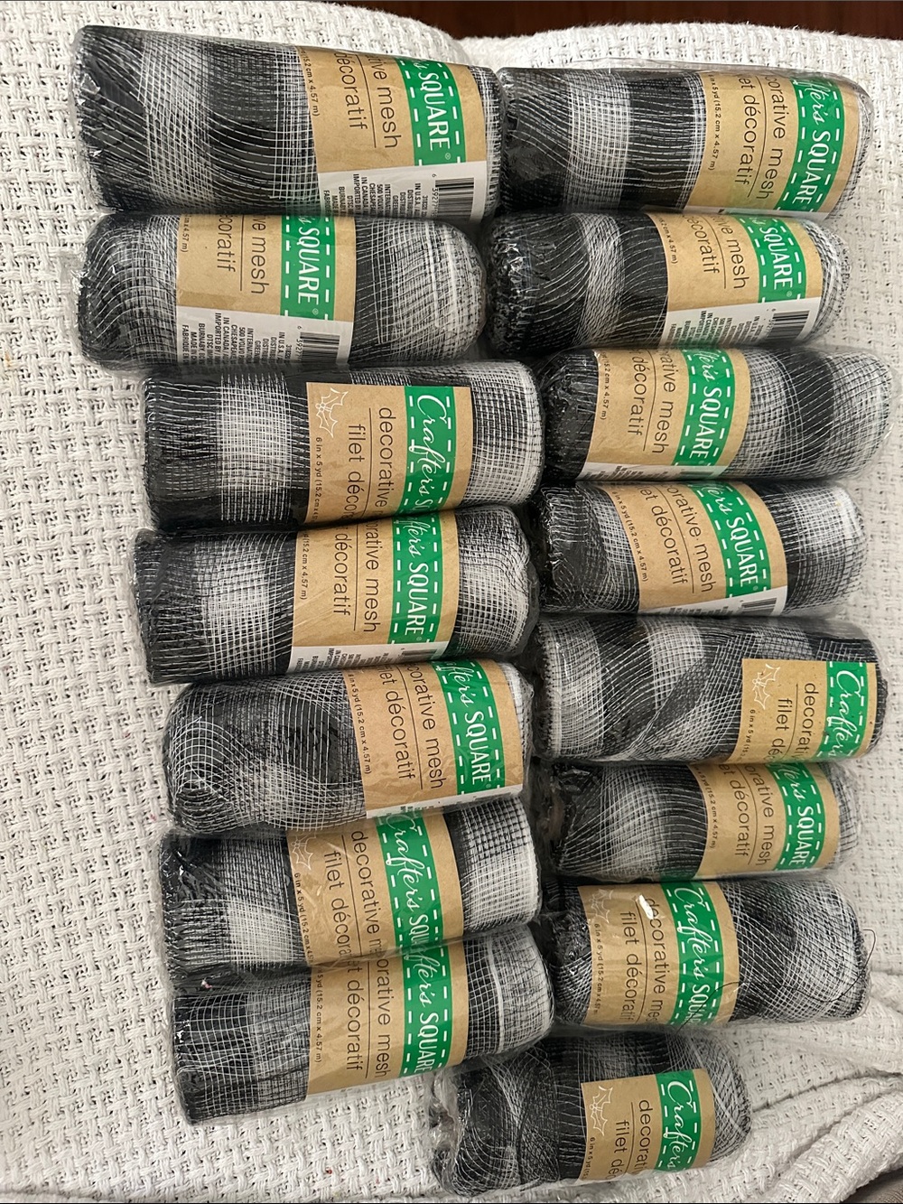Lot of 15 crafter’s Square Decorative Mesh black & white